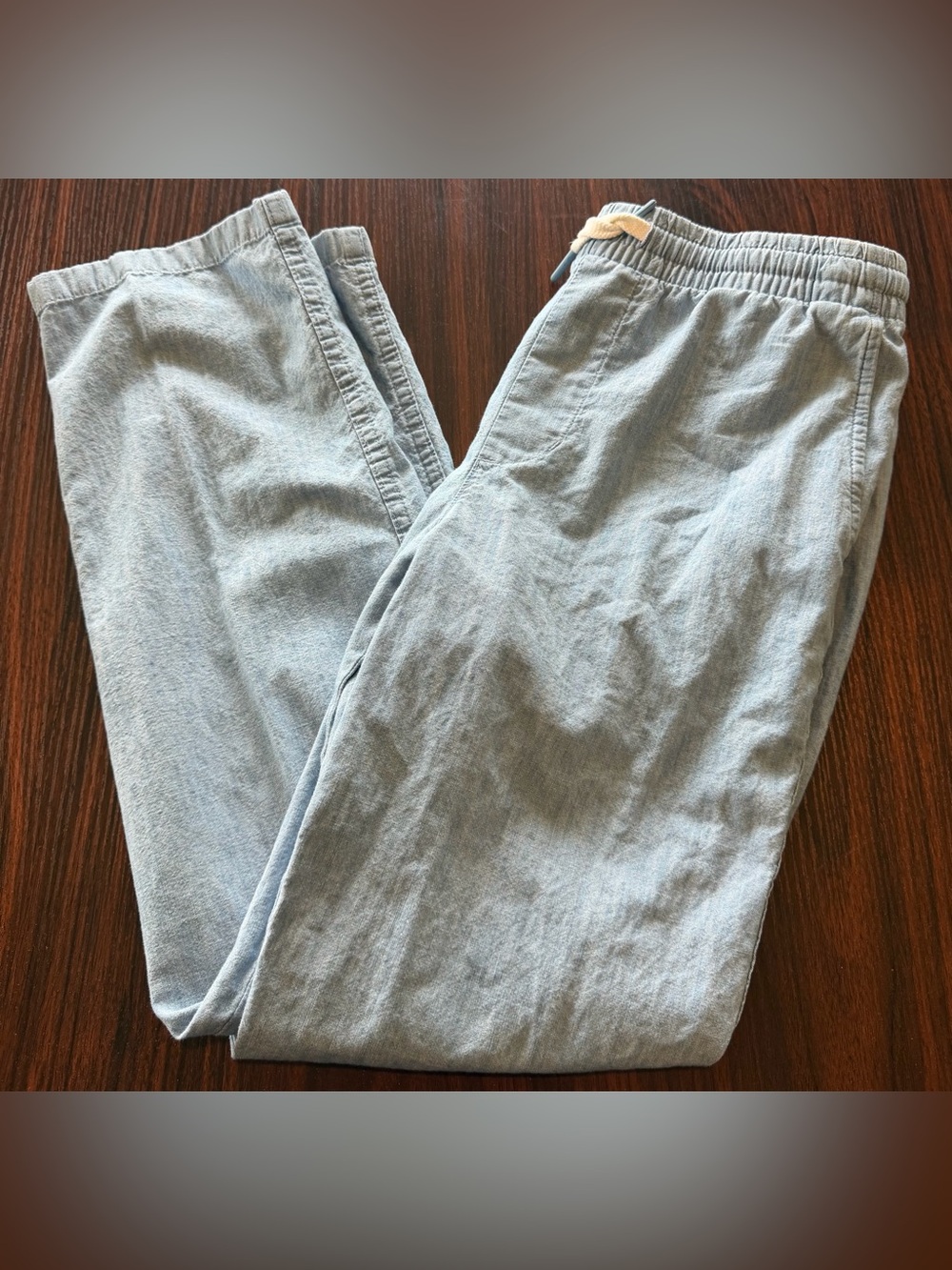 Vineyard Vines Boys Light Blue Chambray 100% Cotton Drawstring Pants Size 16